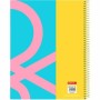 Carnet Benetton Color Block Rose Turquoise Jaune A4