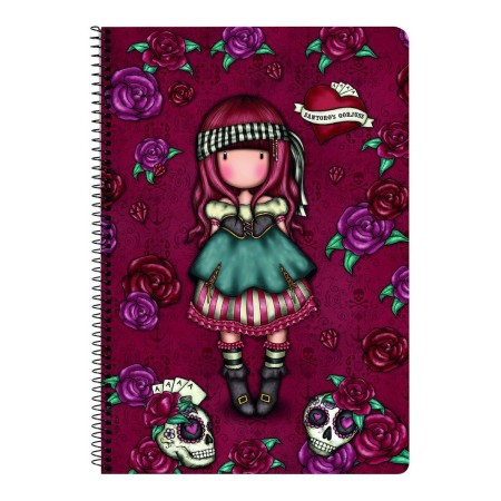 Cahier à Spirale Gorjuss Mary Rose Noir Bordeaux A4