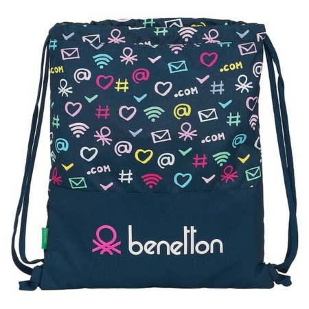 Sac à dos serré par des ficelles Benetton Dot Com Multicouleur Blue marine