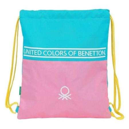 Sac à dos serré par des ficelles Benetton M196 Rose Turquoise Jaune