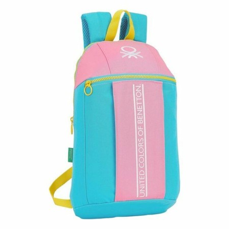 Sac à dos enfant Benetton Color Block Rose Turquoise Jaune (22 x 39 x 10 cm)