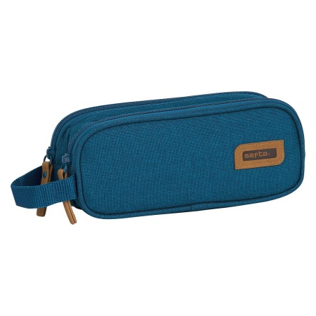 Trousse Fourre-Tout Double Safta M513 Blue marine (21 x 8 x 6 cm)