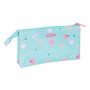 Trousse Fourre-Tout Triple Safta My Space Bleu clair (22 x 12 x 3 cm)