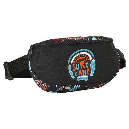 Sac banane Safta Surf Camp Noir Orange Bleu clair (23 x 14 x 9 cm)