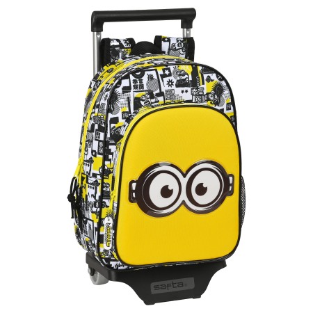 Cartable à roulettes Minions Noir Blanc Jaune (26 x 11 x 67 cm)