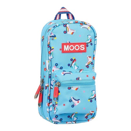 Plumier sac à dos Rollers Moos Multicouleur Bleu clair (33 Pièces)