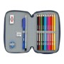 Pochette à crayons triple BlackFit8 Retro Blue marine (28 pcs)