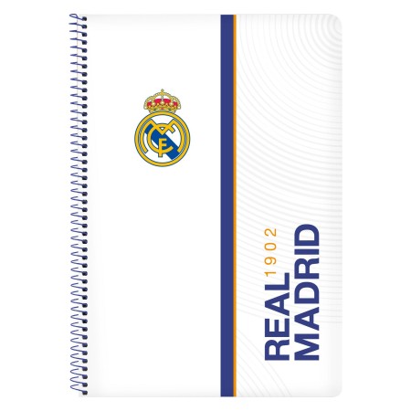 Cahier à Spirale Real Madrid C.F. Bleu Blanc A4