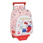 Cartable à roulettes Hello Kitty Happiness Girl Rose Blanc (26 x 34 x 11 cm)