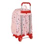 Cartable à roulettes Hello Kitty Happiness Girl Rose Blanc (33 x 42 x 14 cm)