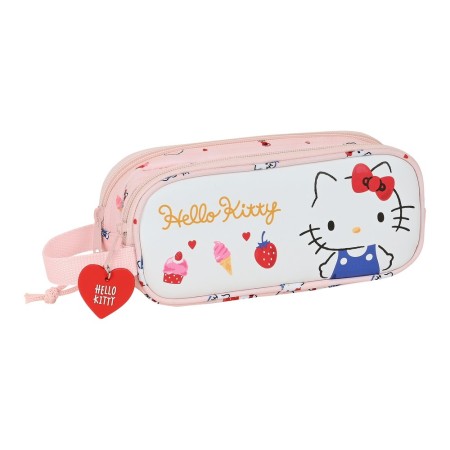 Trousse d'écolier Hello Kitty Happiness Girl Rose Blanc (21 x 8 x 6 cm)