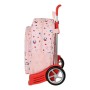 Cartable à roulettes Hello Kitty Happiness Girl Rose Blanc (33 x 42 x 14 cm)