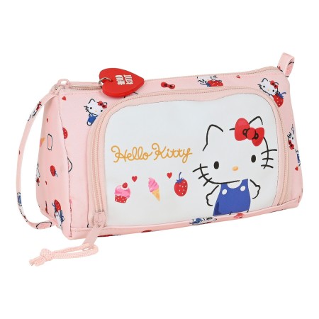 Trousse d'écolier Hello Kitty Happiness Girl Rose Blanc (20 x 11 x 8.5 cm) (32 Pièces)