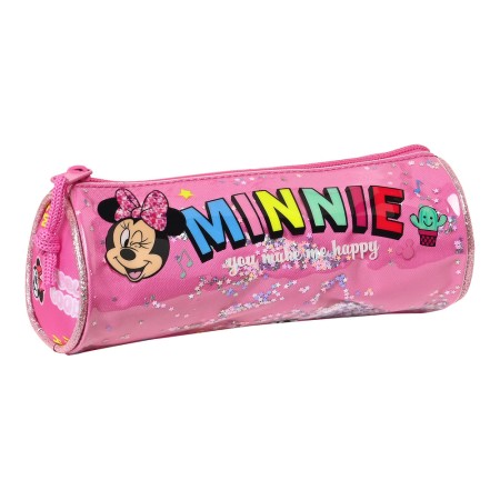 Trousse d'écolier cylindrique Minnie Mouse Lucky Rose (20 x 7 x 7 cm)