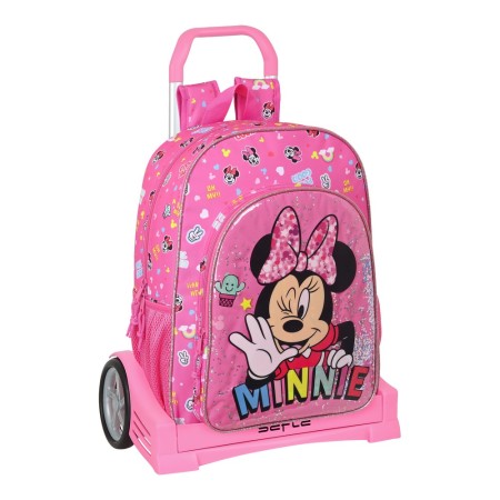 Cartable à roulettes Minnie Mouse Lucky Rose (33 x 42 x 14 cm)