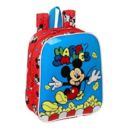 Cartable Mickey Mouse Clubhouse Happy smiles Rouge Bleu (22 x 27 x 10 cm)