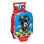 Cartable à roulettes Mickey Mouse Clubhouse Happy Smiles Rouge Bleu (22 x 28 x 10 cm)