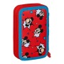 Plumier double Mickey Mouse Clubhouse Happy Smiles Rouge Bleu (12.5 x 19.5 x 4 cm) (28 pcs)