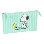 Trousse d'écolier Snoopy Friends Forever Menthe (22 x 12 x 3 cm)