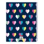 Cahier à Spirale Benetton Corazones Multicouleur Blue marine A4