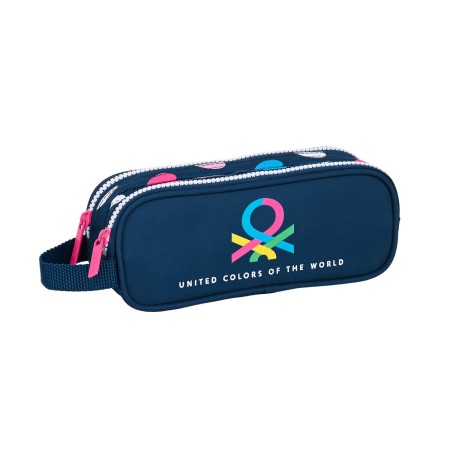 Trousse Fourre-Tout Double Benetton Corazones Blue marine (21 x 8 x 6 cm)