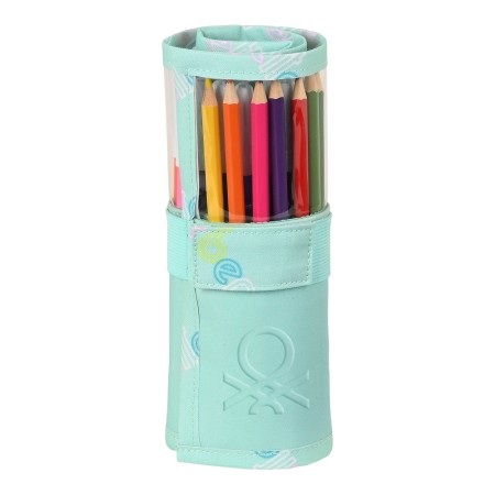 Pochette crayons Benetton World Enveloppante Menthe (27 Pièces) (7 x 20 x 7 cm)