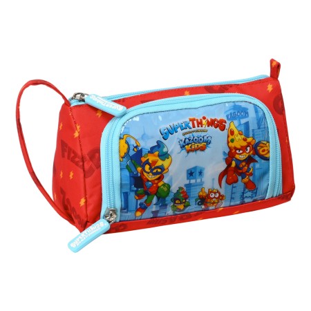 Trousse d'écolier SuperThings Kazoom Kids Rouge Bleu clair (20 x 11 x 8.5 cm) (32 Pièces)