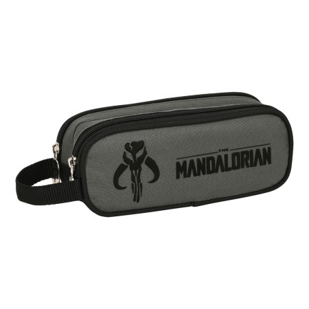 Trousse d'écolier The Mandalorian Noir Gris (21 x 8 x 6 cm)