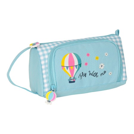 Trousse d'écolier BlackFit8 Fly with me Blanc Bleu ciel (20 x 11 x 8.5 cm)