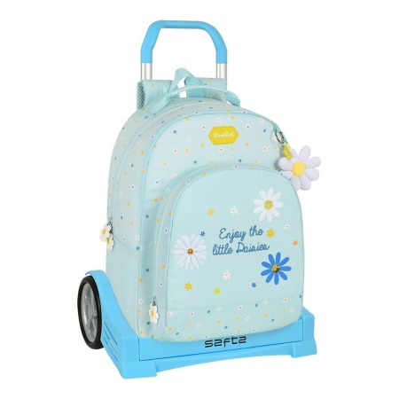 Cartable à roulettes BlackFit8 Daisies Bleu clair (32 x 42 x 15 cm)