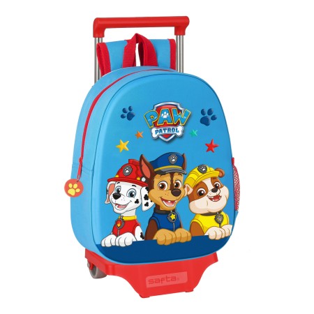 Cartable à roulettes The Paw Patrol Rouge Bleu (27 x 32 x 10 cm)