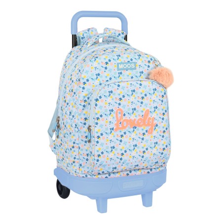 Cartable à roulettes Moos Lovely Bleu clair (33 x 45 x 22 cm)