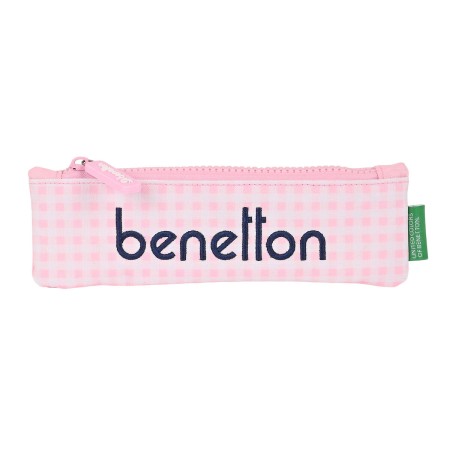 Trousse d'écolier Benetton Vichy Rose (20 x 6 x 1 cm)