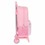 Cartable à roulettes Benetton Vichy Rose (30 x 46 x 14 cm)