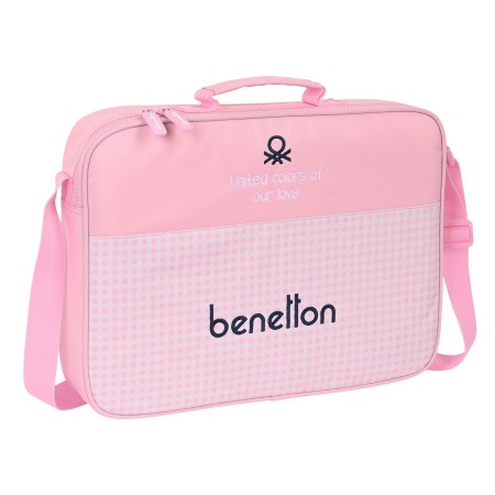Cartable d'école Benetton Vichy Rose (38 x 28 x 6 cm)