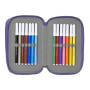 Pochette à crayons triple SuperThings Guardians of Kazoom Violet Jaune (36 Pièces)