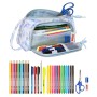 Trousse Scolaire avec Accessoires Frozen Memories Bleu Blanc (32 Pièces)