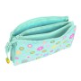 Trousse Fourre-Tout Triple Smiley Summer fun Turquoise (22 x 12 x 3 cm)