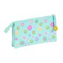 Trousse Fourre-Tout Triple Smiley Summer fun Turquoise (22 x 12 x 3 cm)