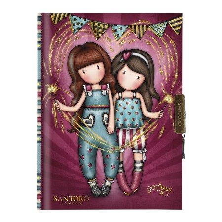Journal intime Gorjuss Fireworks Bordeaux (12.8 x 17.5 x 2 cm)