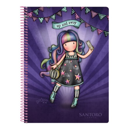 Carnet Gorjuss Up and away Violet A5