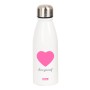 Bouteille d'eau Safta Love Yourself Blanc Rose Métal (500 ml)