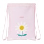 Sac à dos serré par des ficelles Safta Flor Rose Blanc (26 x 34 x 1 cm)