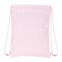 Sac à dos serré par des ficelles Safta Flor Rose Blanc (26 x 34 x 1 cm)