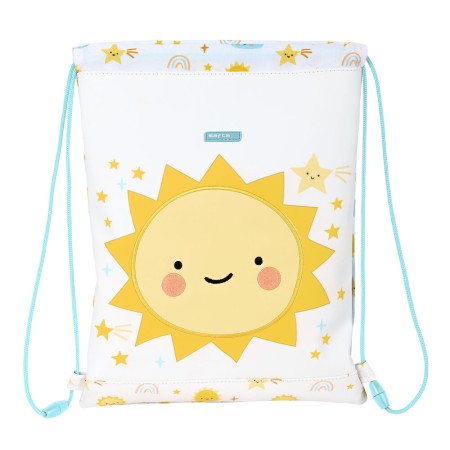 Sac à dos serré par des ficelles Safta Solete Blanc Jaune (26 x 34 x 1 cm)
