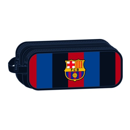 Trousse Fourre-Tout Double F.C. Barcelona Bordeaux Blue marine (21 x 8 x 6 cm)