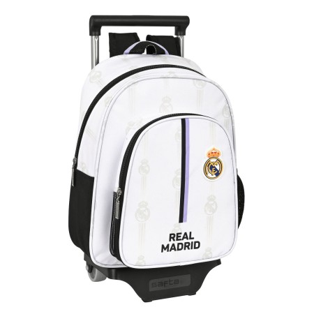 Cartable à roulettes Real Madrid C.F. Noir Blanc (28 x 34 x 10 cm)