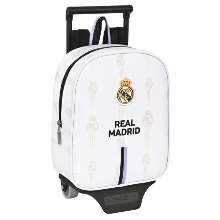 Cartable à roulettes Real Madrid C.F. Noir Blanc (22 x 27 x 10 cm)