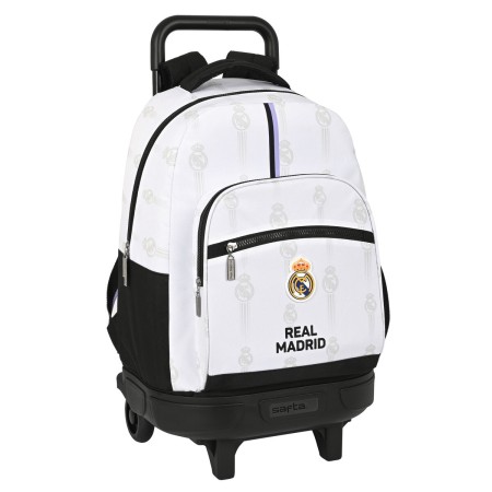 Cartable à roulettes Real Madrid C.F. Noir Blanc (33 x 45 x 22 cm)