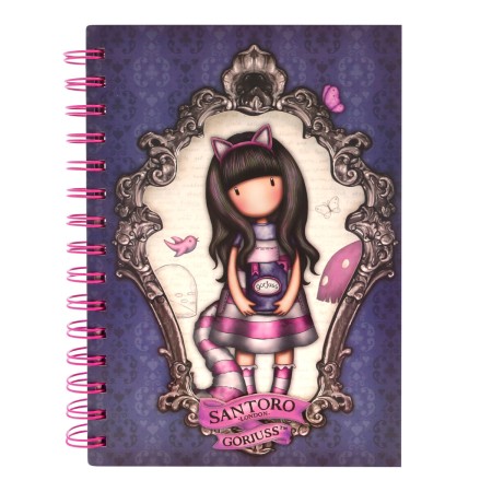 Cahier à Spirale Gorjuss Cheshire cat Violet